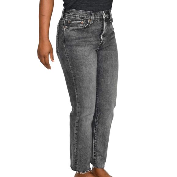 Levis Wedgie Jeans Black Icon Button Fly Straight Leg Cropped High Rise Size 27 - Picture 16 of 16